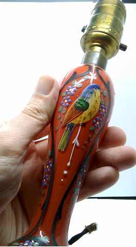 ANTIQUE Czech Bohemian Moser Glass Lamp Bedside Light