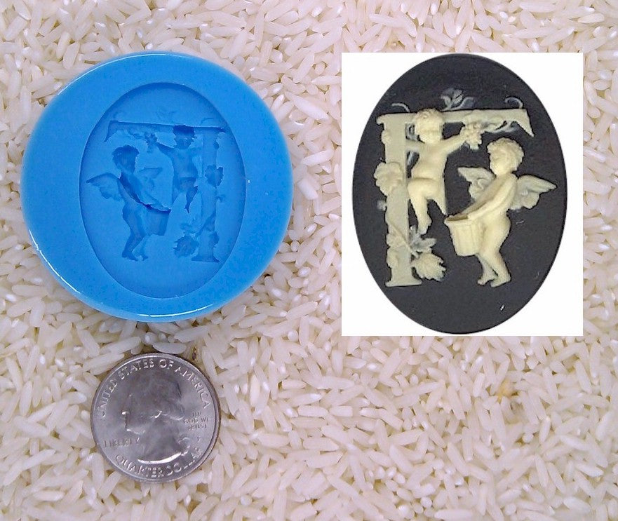 Food Safe Silicone Cameo Mold The LETTER F of the alphabet for candy soap clay resin wax etc.