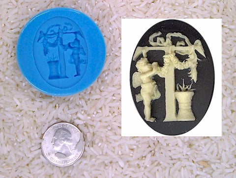 Food Safe Silicone Cameo Mold The LETTER T of the alphabet for candy soap clay resin wax etc.