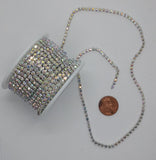 1 YARD 2.8mm AB aurora borealis Rhinestone Chain Silver Backed Crystal Trim Cup Chain jewelry finding supply S2123
