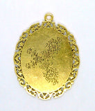 40x30mm Antique Gold Cabochon Pendant Setting with ring S2148