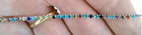 1 YARD 2.3mm Rainbow colorful Rhinestone Chain Silver Backed Crystal Trim Cup Chain jewelry finding supply S2174