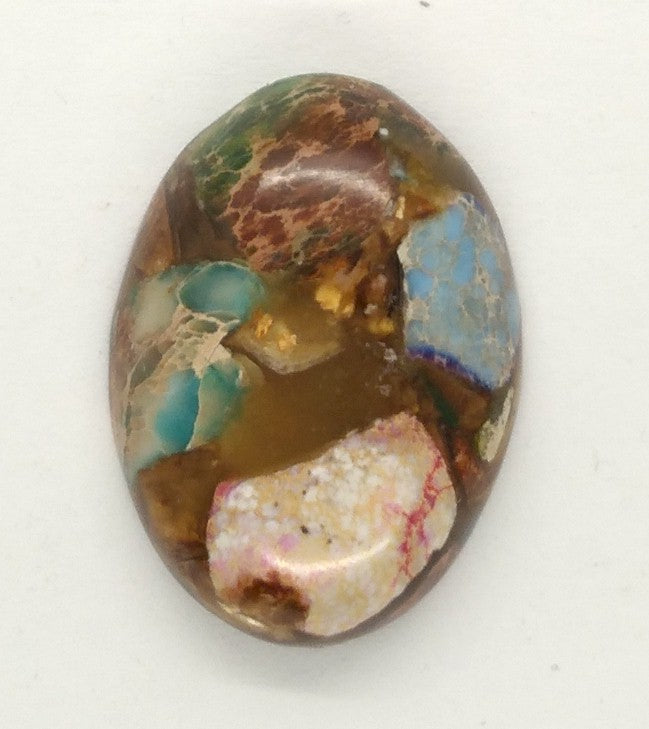 25x18mm Mixed color Copper Matrix Collage Cabochon Oval Flat Back Stone S2206G