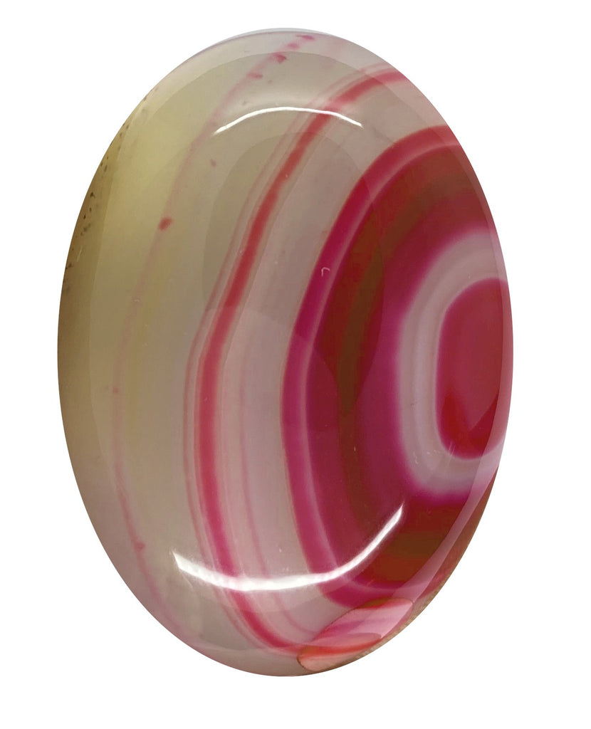 40x30mm Banded Agate Dyed Red to Purple Flat Back Gemstone Cabochon S4092K