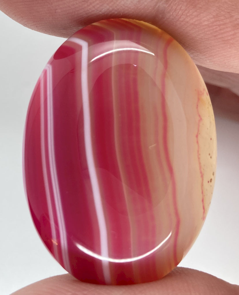 40x30mm Banded Agate Dyed Deep Red Cabochon Gemstone  S4117F