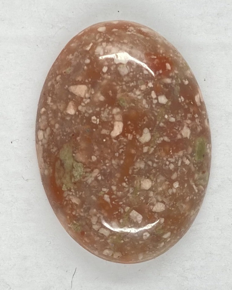25x18mm Chinese Unakite Gemstone Cabochon Flat Backed Oval Stone S4119C