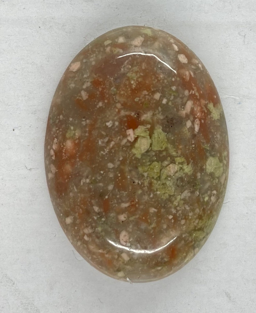 25x18mm Chinese Unakite Gemstone Cabochon Flat Backed Oval Stone S4119E