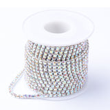 1 YARD 2.8mm AB aurora borealis Rhinestone Chain Silver Backed Crystal Trim Cup Chain jewelry finding supply S2123