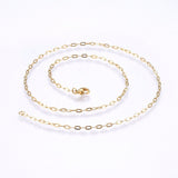 19.5inch Gold Stainless Steel Cable Chain Necklace Links 4x2mm Alloy 304 S4089