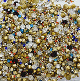 2000+ pcs small GLASS RHINESTONES Clear Colored jewelry repair lot  S2114