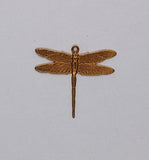 Close Out - 30pc Lot Raw Brass Dragonfly Charm L667