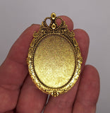 40x30mm Antique Gold Brooch Setting with Pendant Bail S4187