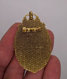 40x30mm Antique Gold Brooch Setting with Pendant Bail S4187