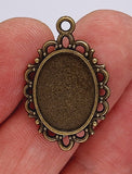 18x13mm Antique Bronze Cabochon Pendant Setting 881x