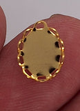 Closeout - 10x8mm Gold Lace Edge Bezel with Loop 12pc lot - L711