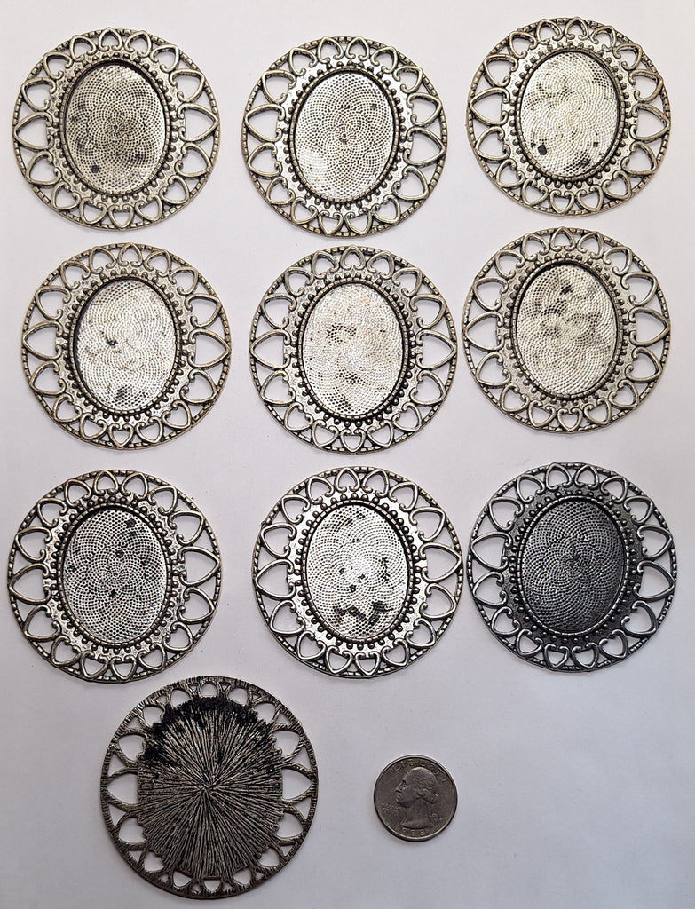 Closeout -10pcs of  40x30mm Large Cameo Cabochon Setting 330x