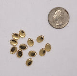 Close Out - 8x6m Gold Plate Lace edge Bezel Setting with Loop 12pcs.  L702