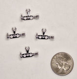 4pc lot- Closeout - 3/4 inch Silver pin back with pendant bail brooch pin jewelry supplies L741