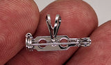 4pc lot- Closeout - 3/4 inch Silver pin back with pendant bail brooch pin jewelry supplies L741