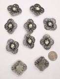 Seconds - 10pcs of Antique Silver Filigree Rose Cameo Brooch Pin READ DESCRIPTION F102