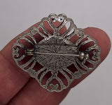 Seconds - 10pcs of Antique Silver Filigree Rose Cameo Brooch Pin READ DESCRIPTION F102