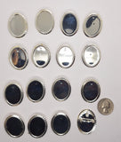 Closeout- 16pc lot of  30x22mm Bright Silver Pin and Pendant Setting 684x