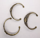 Closeout -Seconds 3pcs of Filigree Bracelet Antique Bronze with 25x18mm Bezel 534x