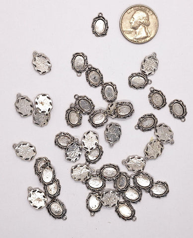 Closeout - 42pcs. of 10x8mm Antique Silver Cameo Setting with Ring 473x
