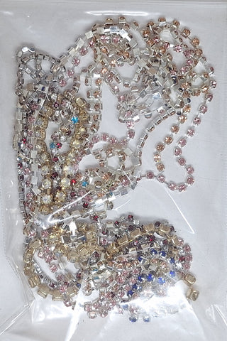 10 feet Rhinestone Chain Pieces Mixed Color Vintage Cut Crystal Strips Cup Chain S2119