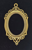 40x30mm Antique Gold Cabochon Open Back Pendant Setting with ring S4261