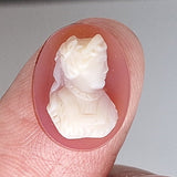 18x14mm Vintage Glass Woman Cameo Cabochon C311