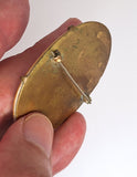 Antique Victorian Limoges French Hand Painted Porcelain Portrait Brooch Pin F284
