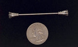 Fancy Silver with Black Stone Shirt Collar Pin Collar Bar Screw-End Pin 2.5 inch S4262