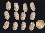12pc. Set of Vintage Glass Pearlized Cameo Button 16x12mm B713