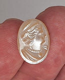 12pc. Set of Vintage Glass Pearlized Cameo Button 16x12mm B713