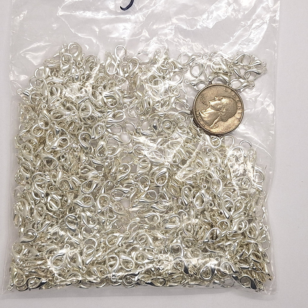 Closeout- Bag of Silver Lobster clasp 12x6.4mm 328q