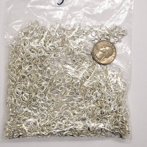 Closeout- Bag of Silver Lobster clasp 12x6.4mm 328q