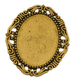 40x30mm Antique Gold Cameo Cabochon  Setting  no pin no ring 334x