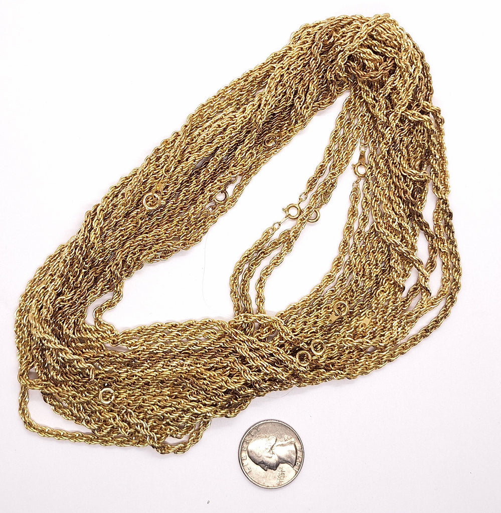 Closeout - 16pcs Gold 18 inch Rope Chain Necklace with spring ring Size 3.2mm