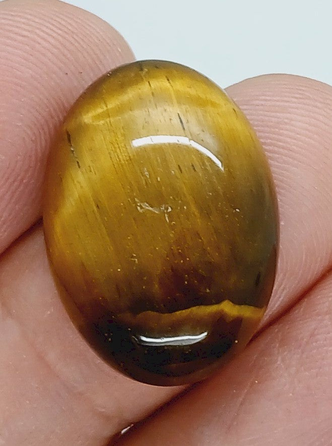 25x18mm Flat Backed Oval Tiger Eye Cabochon 440xG