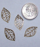 Closeout - Bag of  Antique Bronze Filigree Leaf 23x14mm 483x
