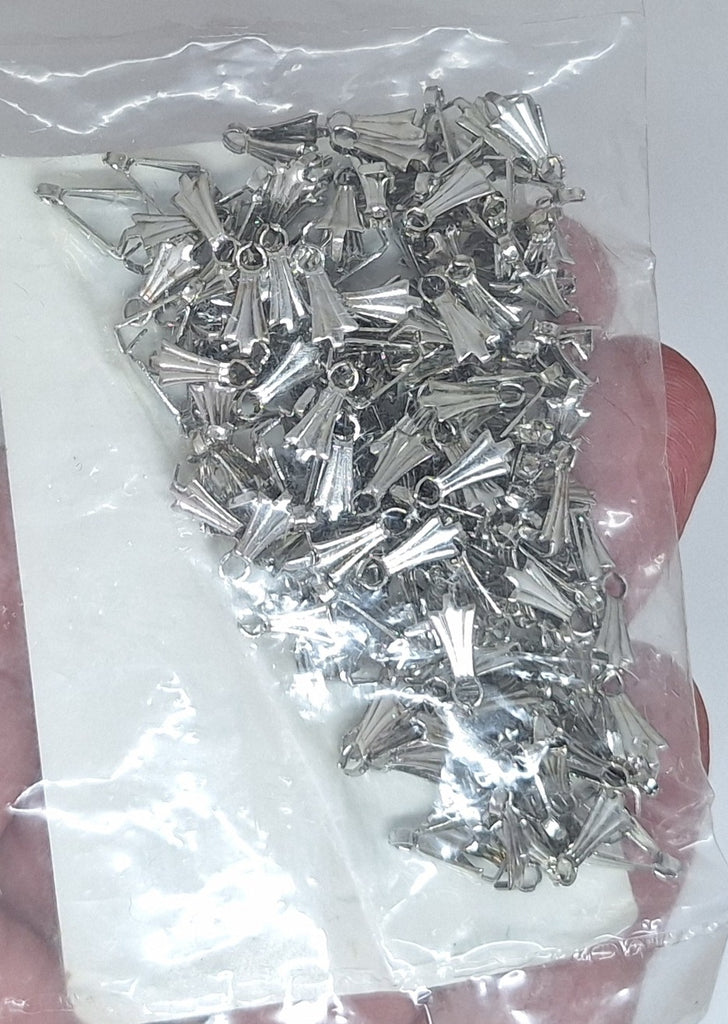 Closeout- 144pcs of 7mm Silver Tone Pinch Bail Ice Pick Bail Prong Bail 493qB