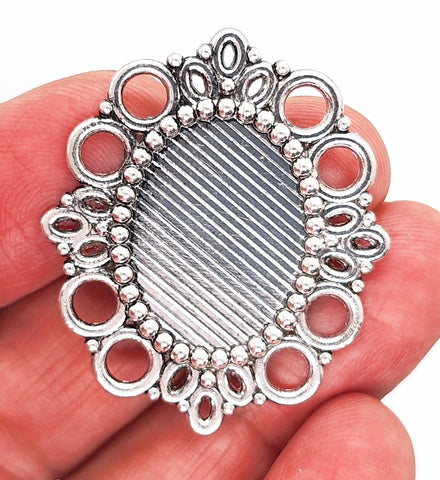 25x18mm silver setting for a cabochon or cameo
