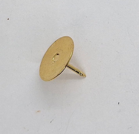 CLOSEOUT - 12mm Pad Gold Plated Brass Tie Tac Tie Tack Scatter Pin 531x