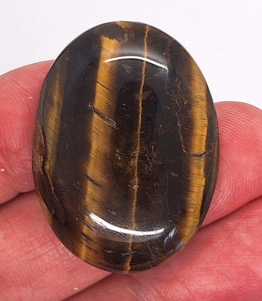 40x30mm Flat Backed Tiger Eye Oval Stone Cabochon 652xC