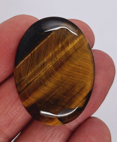 40x30mm Flat Backed Tiger Eye Oval Stone Cabochon 652xC