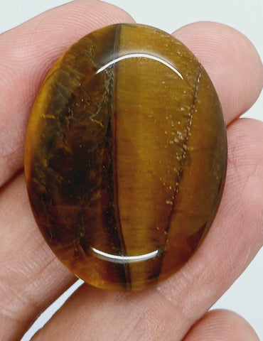 40x30mm Flat Backed Tiger Eye Oval Stone Cabochon 652xD