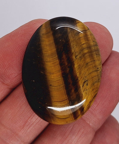 40x30mm Flat Backed Tiger Eye Oval Stone Cabochon 652xD