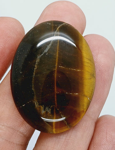 40x30mm Flat Backed Tiger Eye Oval Stone Cabochon 652xF