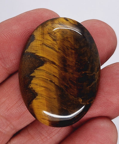 40x30mm Flat Backed Tiger Eye Oval Stone Cabochon 652xG